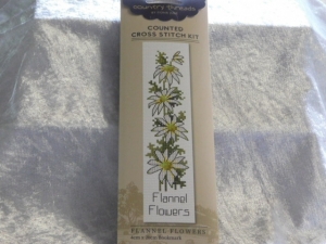 Fiona Jude Country Thread Cross Stitch Bookmark Kit - Flannel Flower